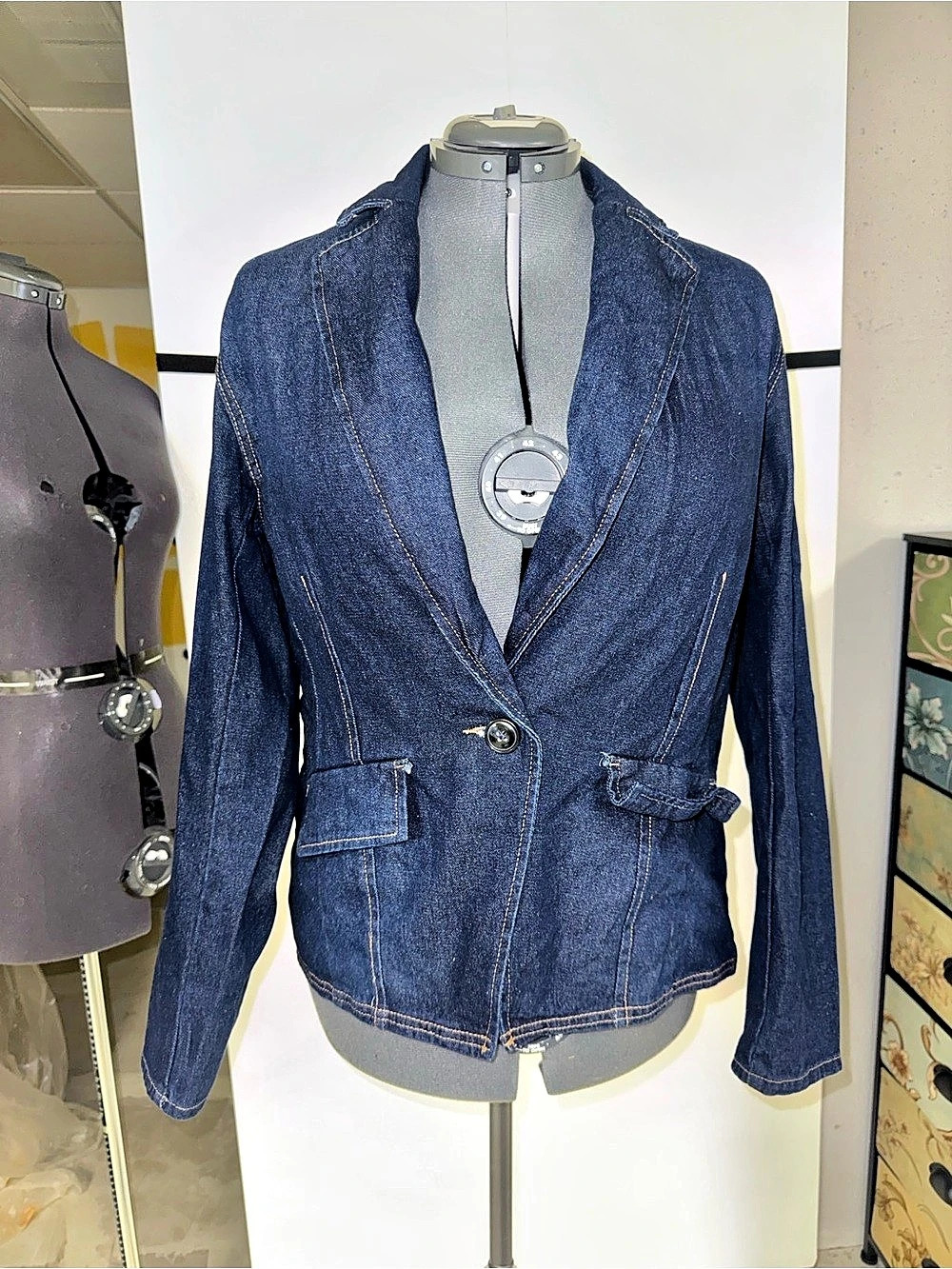 NWOT Denim Blazer Jacket in Blue Like New